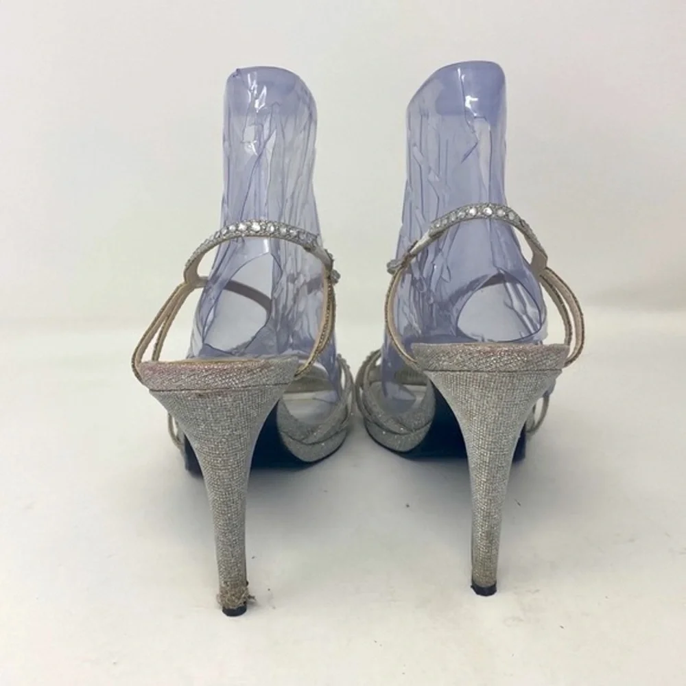 Vintage Silver glitter heels -‎ size 8.5B